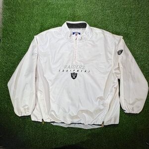 Reebok NFL Equipment Oakland Raiders 1/4 Zip Jacket Mens Size 2xl Pullover